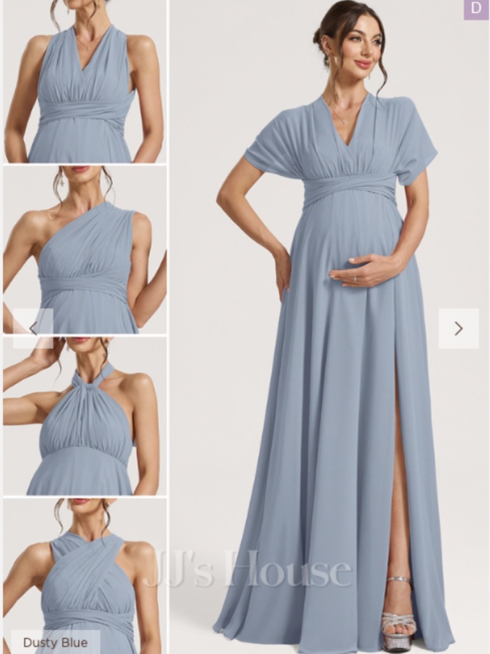JJs House Dusty Blue Size 10 Maternity Bridesmaid Dress
